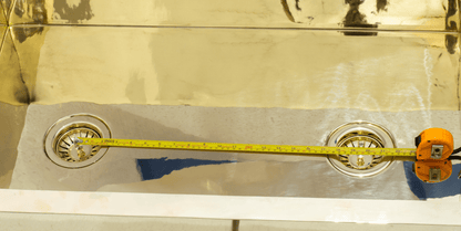 Smooth Unlacquered Brass Farmhouse Kitchen Sink | Double Drain