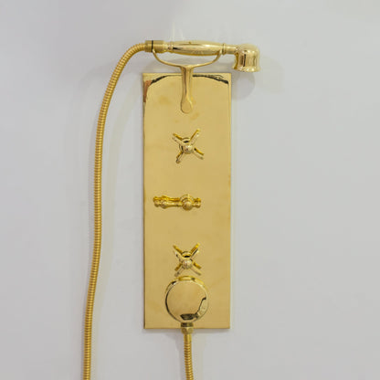 Solid Brass Built-In Shower System – Concealed Rainfall Showerhead with Handheld – Wall-Mounted Shower Set