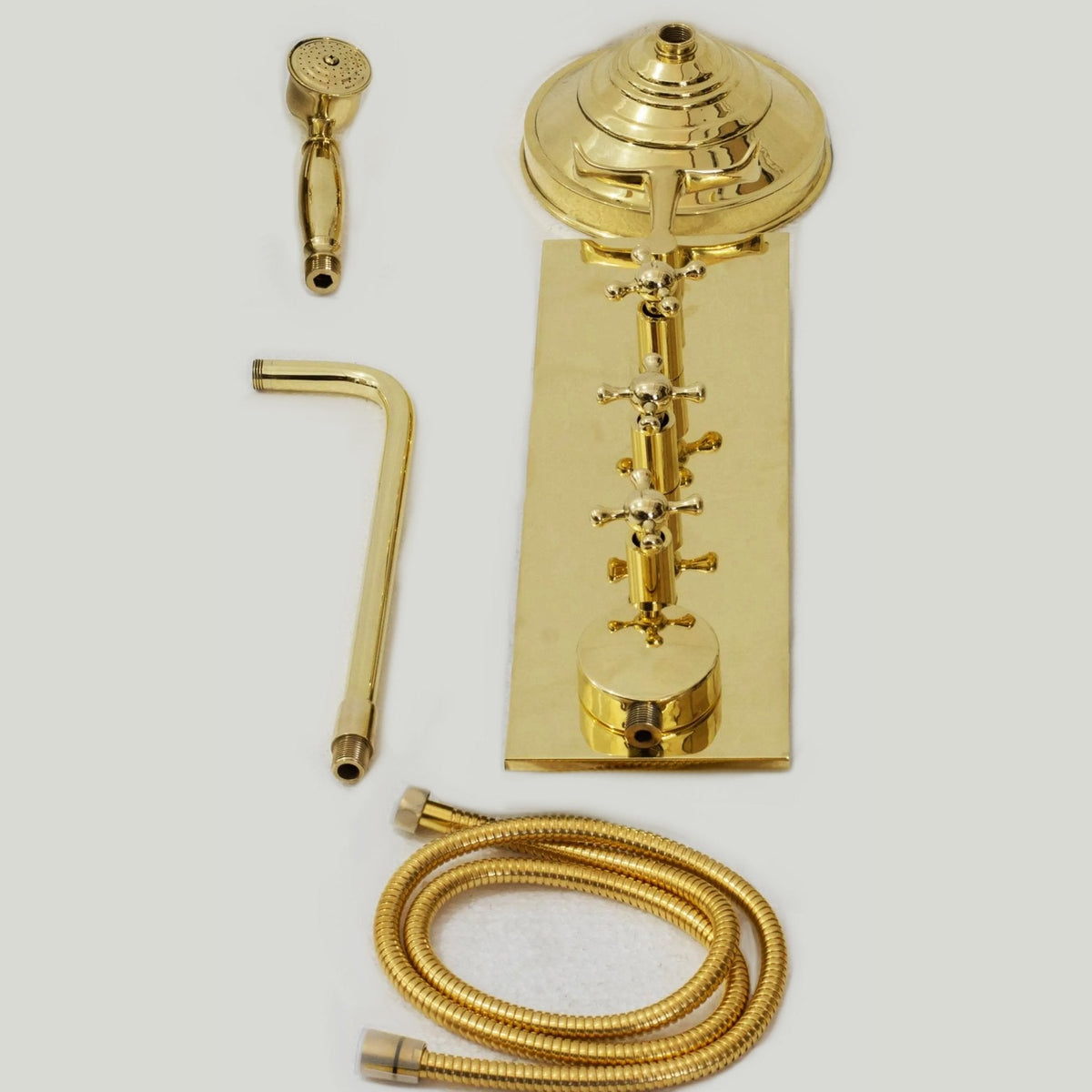 Solid Brass Built-In Shower System – Concealed Rainfall Showerhead with Handheld – Wall-Mounted Shower Set