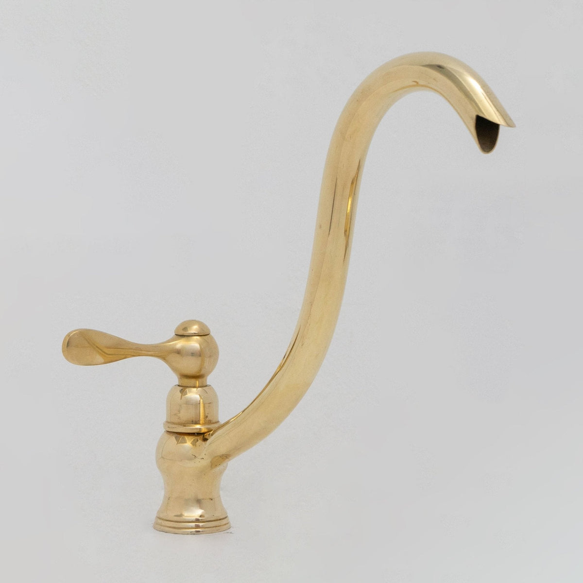 Solid Brass Cold Water Tap, Unlacquered Brass Faucet With Traditional Cross Handles