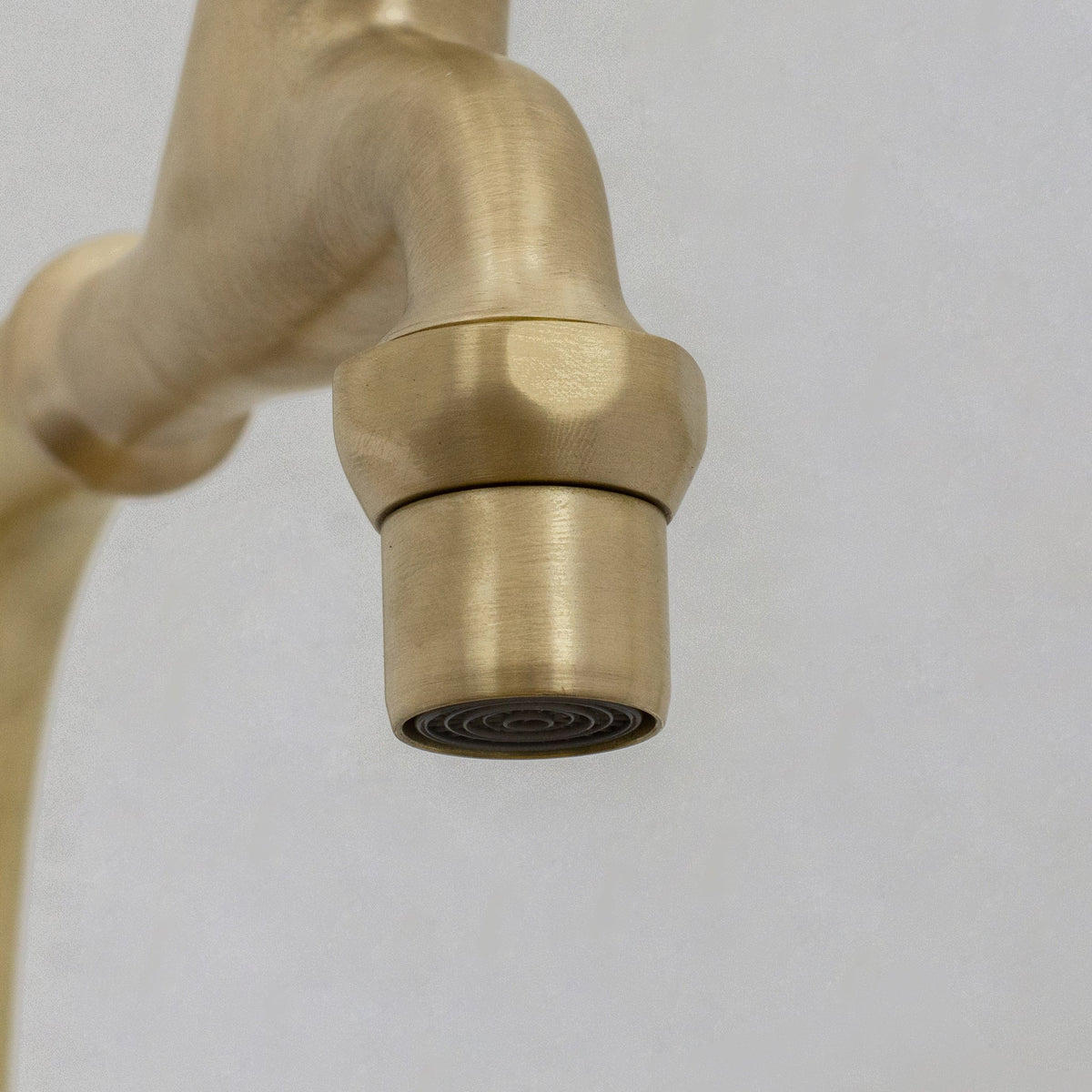 Solid Brass Deck-Mount Kitchen Bib Taps – Double Pillar Faucet Set for Hot & Cold Water