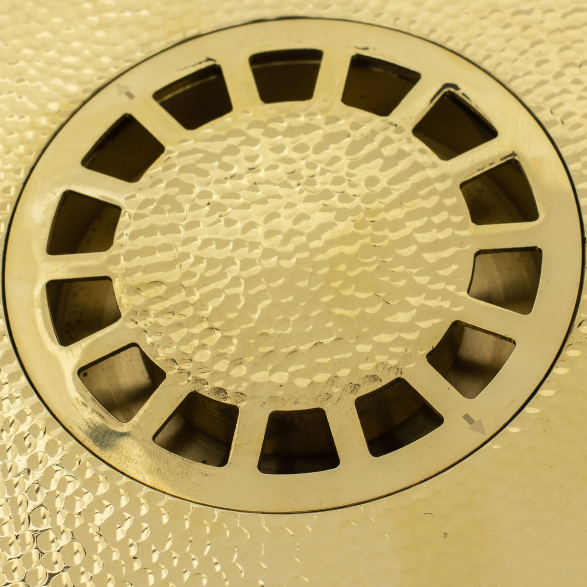 Solid Brass Floor Drain | Hammered Square Style Shower Drain