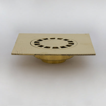 Solid Brass Floor Drain | Hammered Square Style Shower Drain