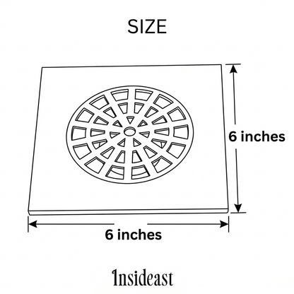 Solid Brass Smooth Floor Drain | Square Grate Shower Drain Cover