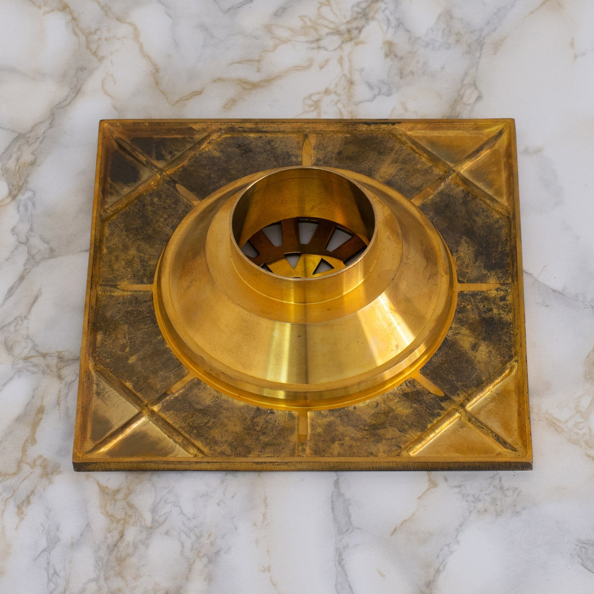 Solid Brass Smooth Floor Drain | Square Grate Shower Drain Cover