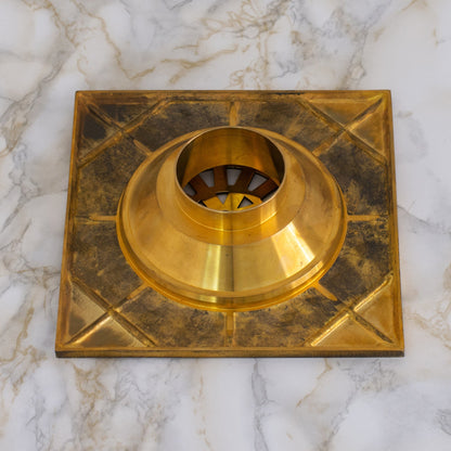 Solid Brass Smooth Floor Drain | Square Grate Shower Drain Cover