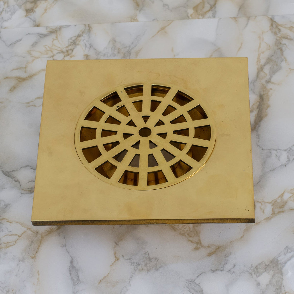 Solid Brass Smooth Floor Drain | Square Grate Shower Drain Cover