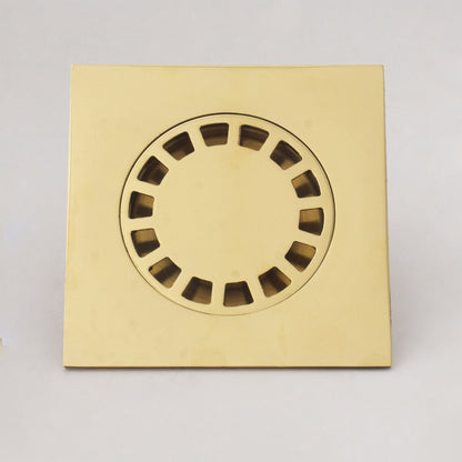 Solid Brass Square Floor Drain | Smooth Style | Unlacquered Shower Drain