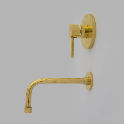 Solid Brass Tub Filler Built-in, Unlacquered Brass Shower System, Concealed Tub Filler