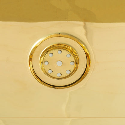 Solid Brass Undermount Rectangular Sink, Single Bowl Kitchen Sink, Compact Sink