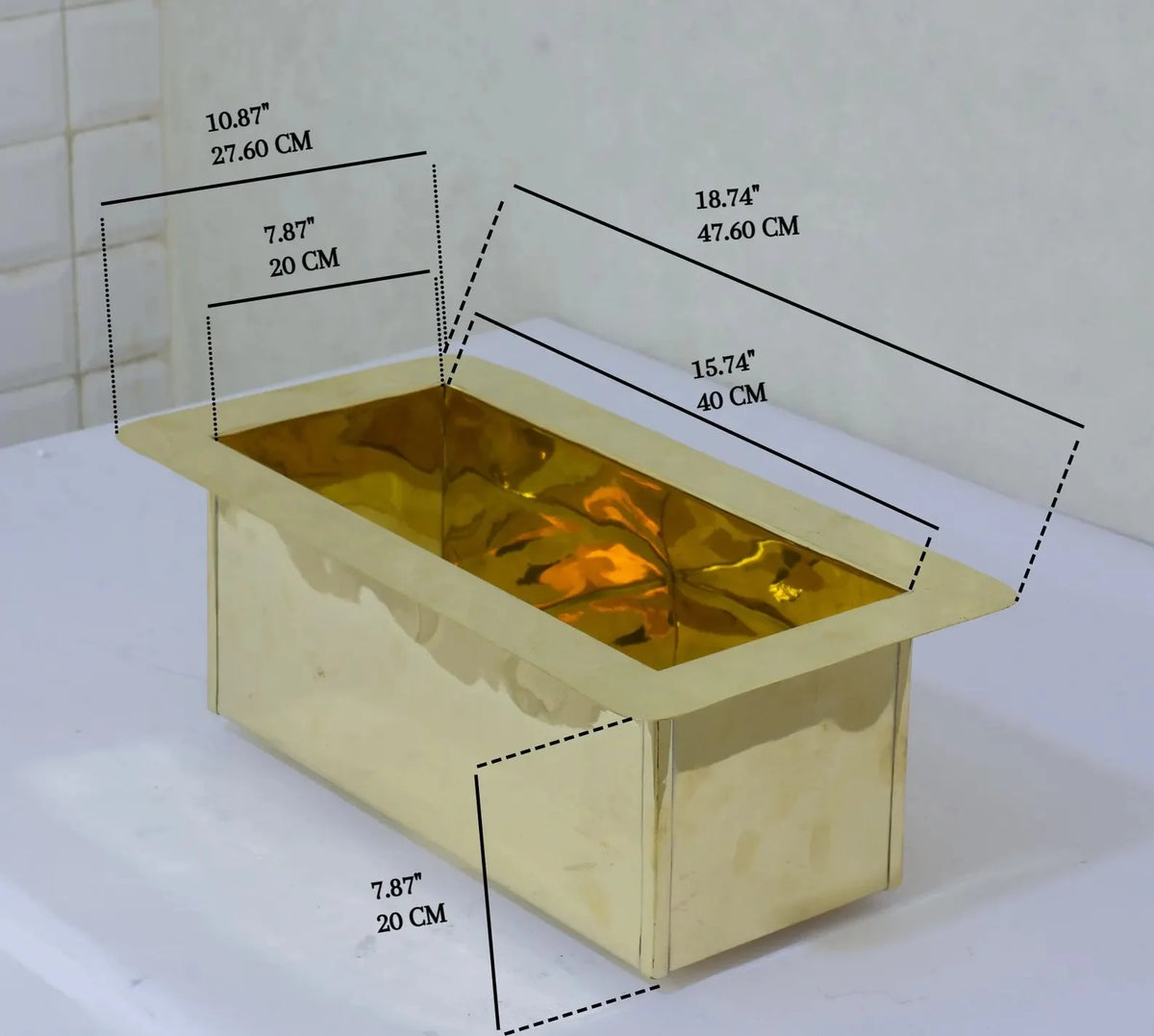 Solid Brass Undermount Sink | Compact Rectangular Small Kitchen Sink | With Strainer