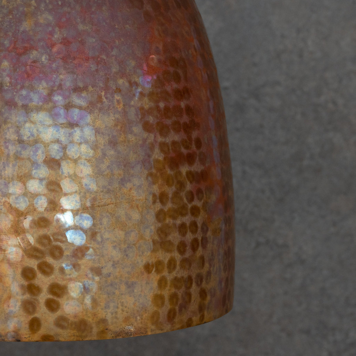 Solid Copper Tall Capsule Pendant – Hand-Hammered Slim Moroccan Cylinder Light