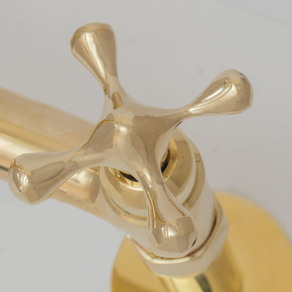Traditional 8″ Brass Bridge Kitchen Faucet with Square Spout | Two Handles