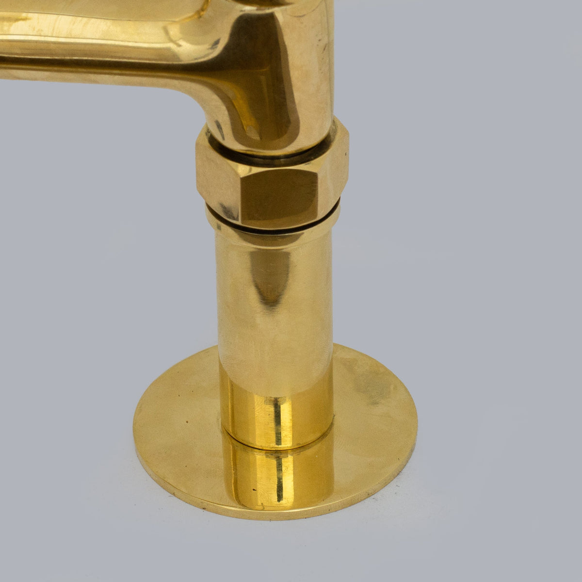 Traditional 8″ Brass Bridge Kitchen Faucet with Square Spout | Two Handles
