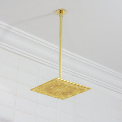 Unlacquered Brass 2-Outlet Shower, Ceiling Shower System, Overhead Shower With Handheld, Ceiling Mount Showerhead And Hand Shower