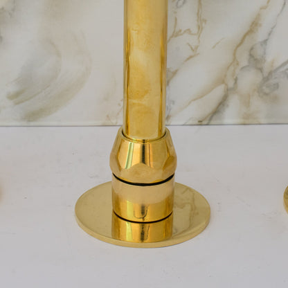 Unlacquered Brass 3-Hole Kitchen Faucet | Kitchen Sink Faucet Swivel Spout