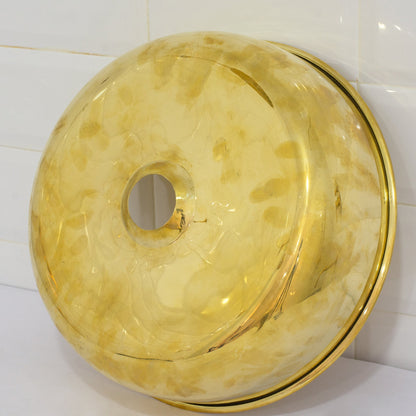 Unlacquered Brass Bathroom Round Vessel Sink | Countertop Basin