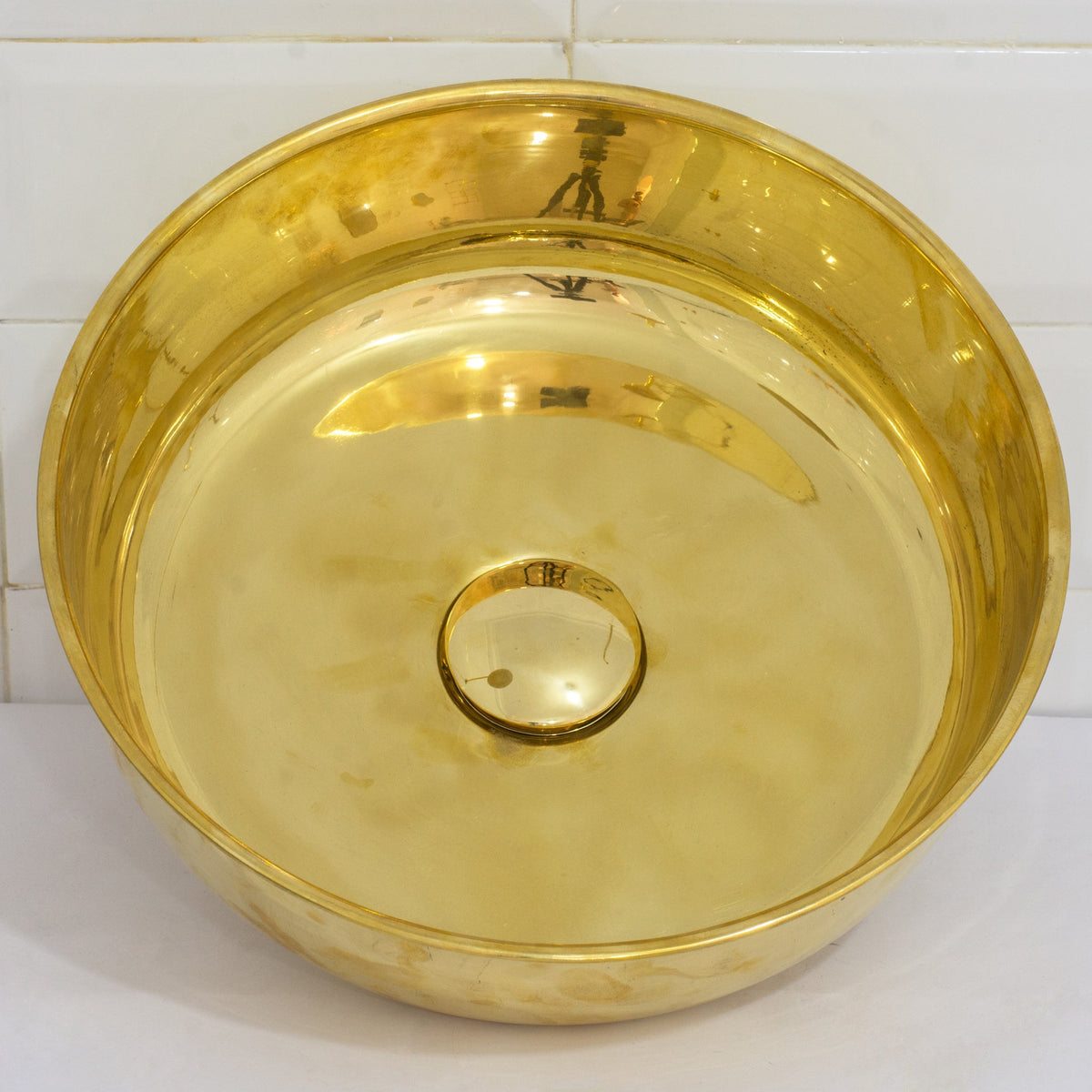 Unlacquered Brass Bathroom Round Vessel Sink | Countertop Basin