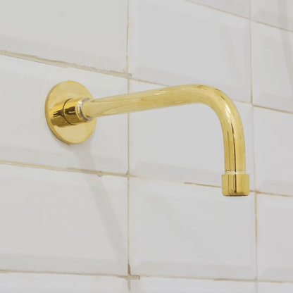 Unlacquered Brass Ceiling Shower System, 2-Outlet Shower, Overhead Shower With Tub Filler, Ceiling Mount Showerhead with Tub Faucet