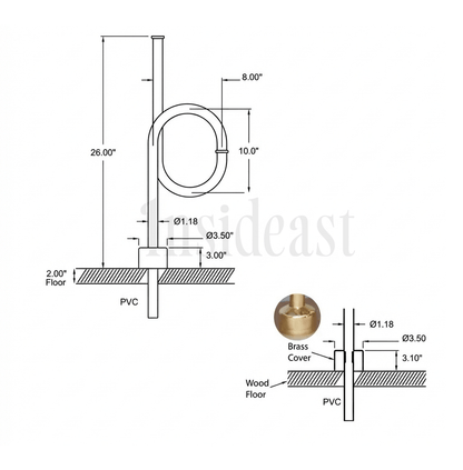 Unlacquered Brass Floor-Mounted S-Trap | Exposed Plumbing Kit