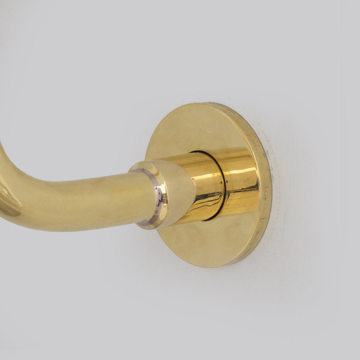 Unlacquered Brass Gooseneck Shower Arm With Rainfall Showerhead, Solid Brass Wall Mounted Shower Arm