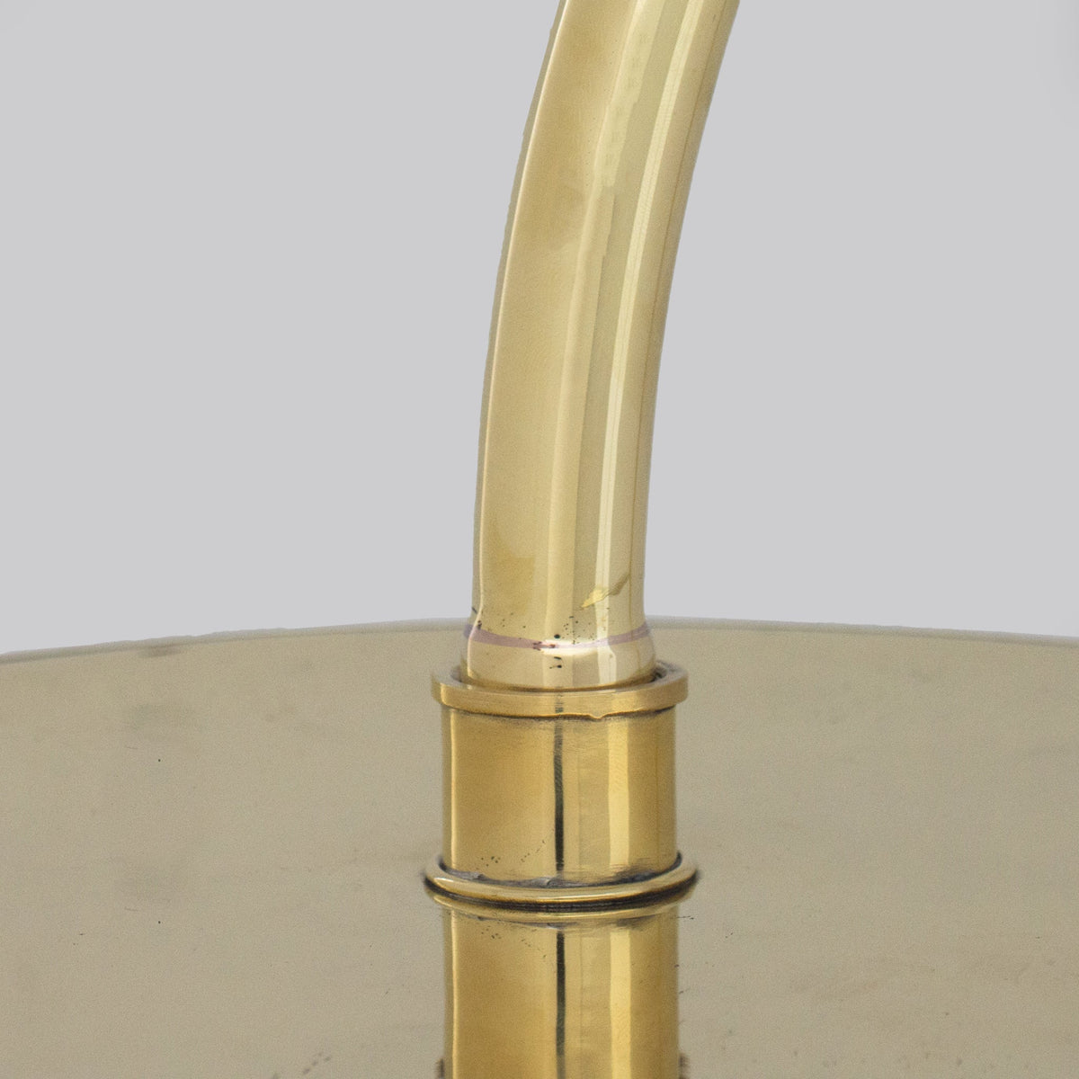 Unlacquered Brass Gooseneck Shower Arm With Rainfall Showerhead, Solid Brass Wall Mounted Shower Arm