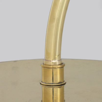 Unlacquered Brass Gooseneck Shower Arm With Rainfall Showerhead, Solid Brass Wall Mounted Shower Arm