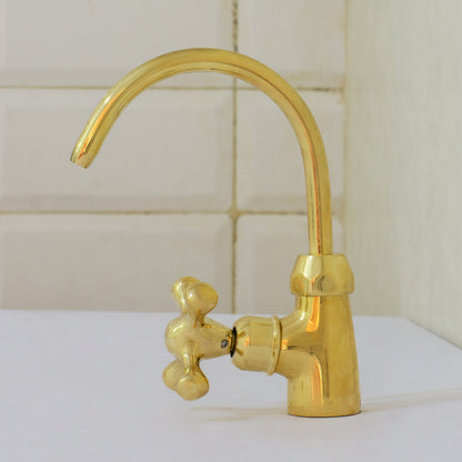 Unlacquered Brass Kitchen Water Dispenser, Cold Water Faucet, Water Filter Faucet, Small Sink Faucet