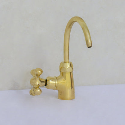 Unlacquered Brass Kitchen Water Dispenser, Cold Water Faucet, Water Filter Faucet, Small Sink Faucet
