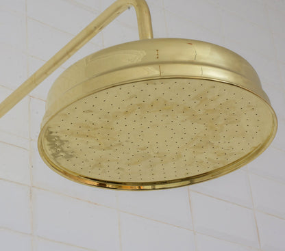 Unlacquered Brass Rain Shower Head | 12" Round