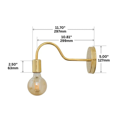 Unlacquered Brass Sconce, Wall Mount Lamp, Sconce Lighting Fixture