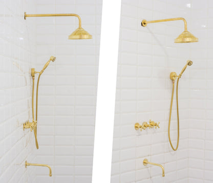 Unlacquered Brass Shower | Rain Shower Set | 3 Options