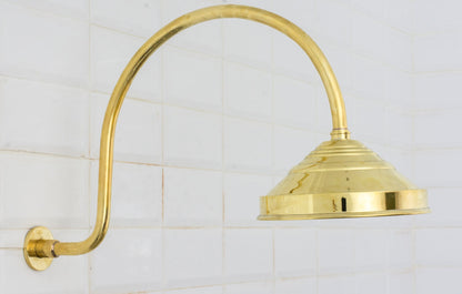 Unlacquered Brass Shower System – Built-In Showerhead with Handheld – Concealed Wall Shower Set
