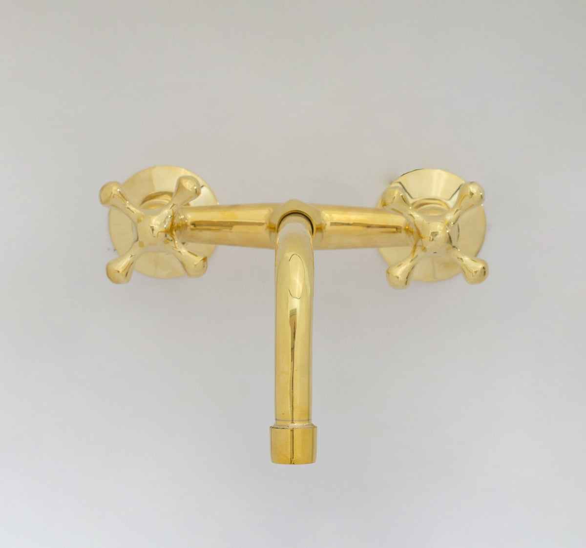 Unlacquered Brass Wall Faucet | Wall-Mounted Bridge Faucet