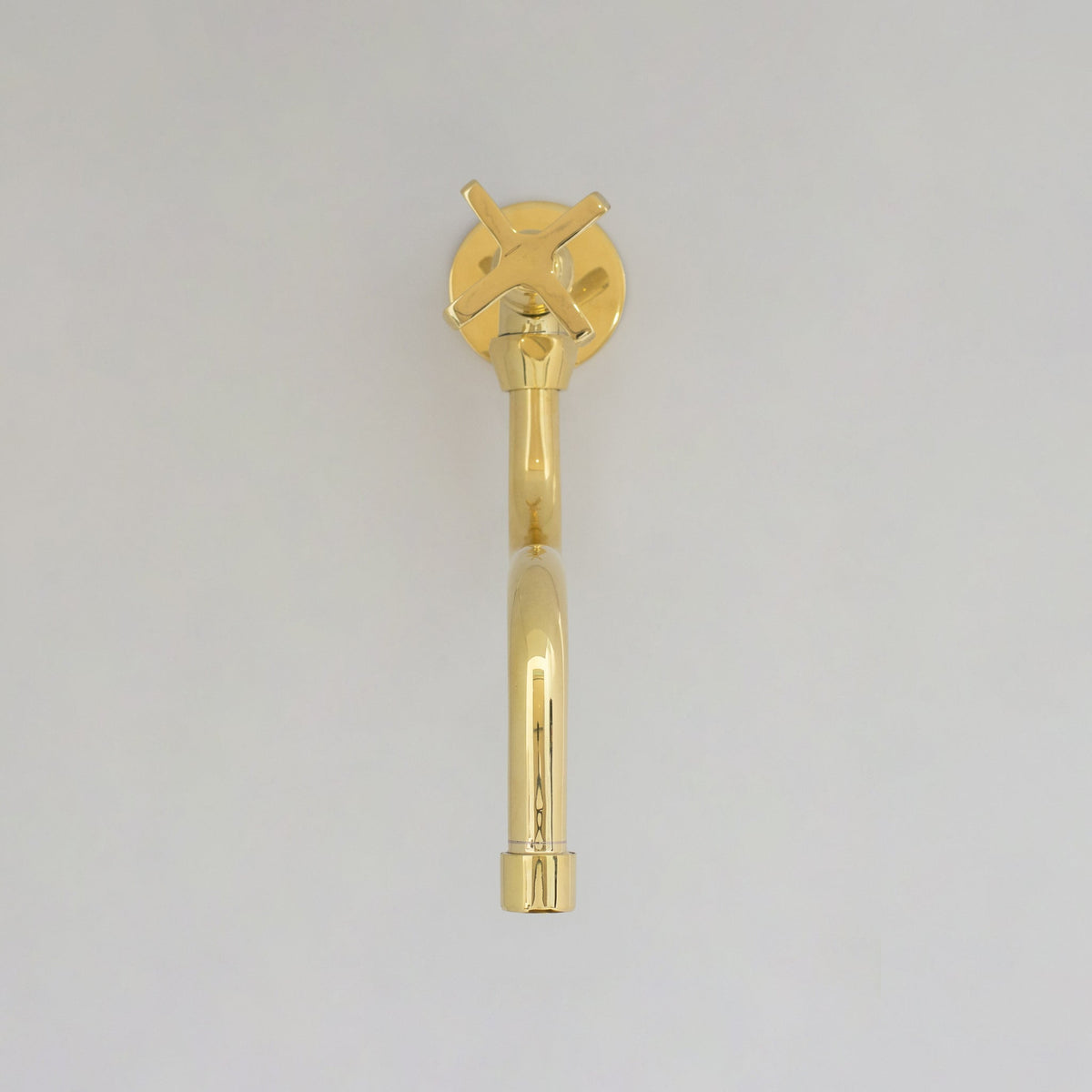 Unlacquered Brass Wall Mount Stove Faucet, Brass Pot Filler Faucet With Swiveling Neck