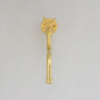 Unlacquered Brass Wall Mount Stove Faucet, Brass Pot Filler Faucet With Swiveling Neck
