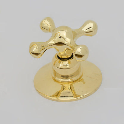 Unlacquered Brass Widespread Kitchen Faucet, Solid Brass 3-Holes Deck Mount Faucet, Simple Cross Handles
