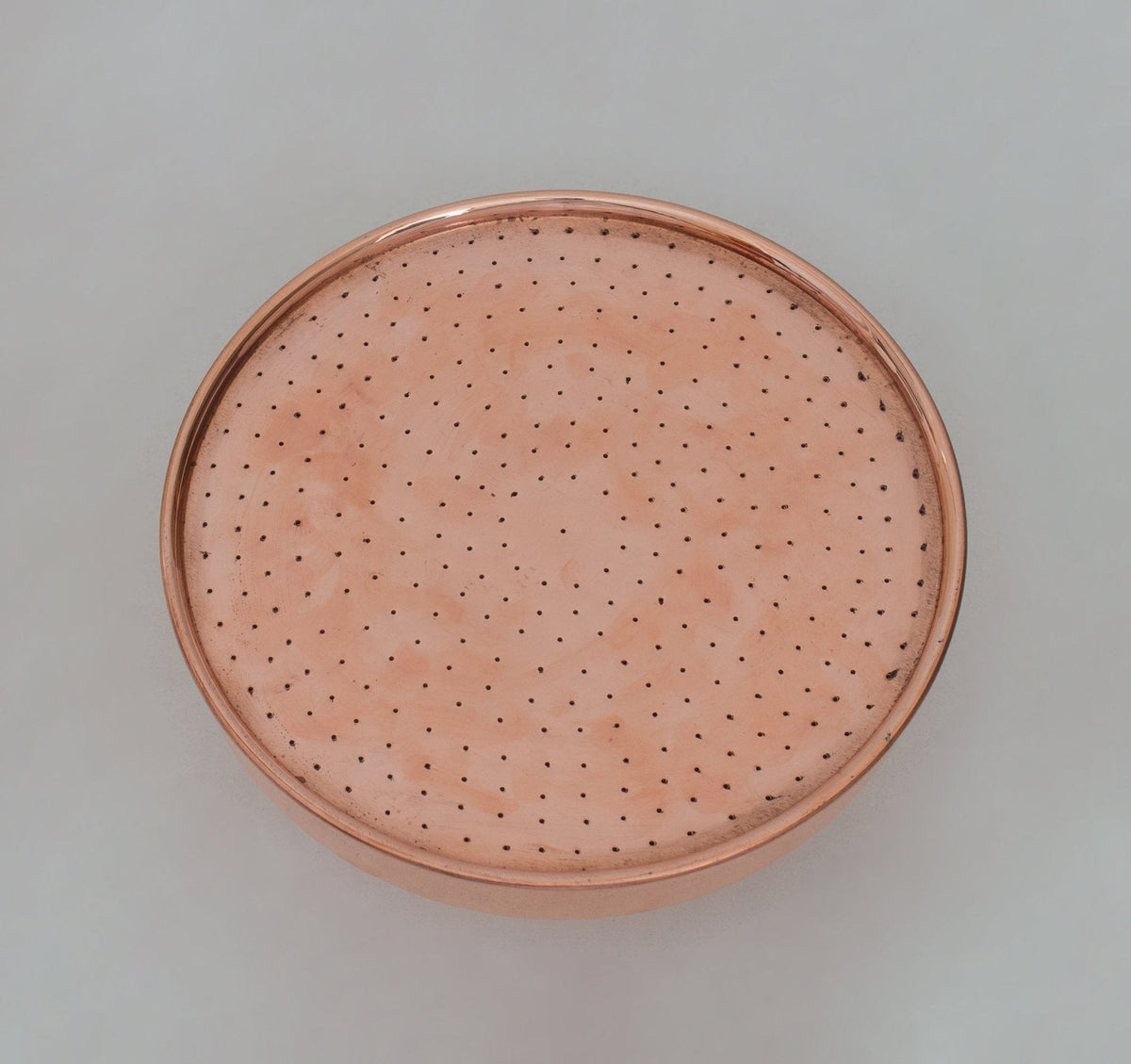 Unlacquered Solid Copper Rain Shower Head, Large Round Handcrafted Vintage Showerhead, Works Outdoor