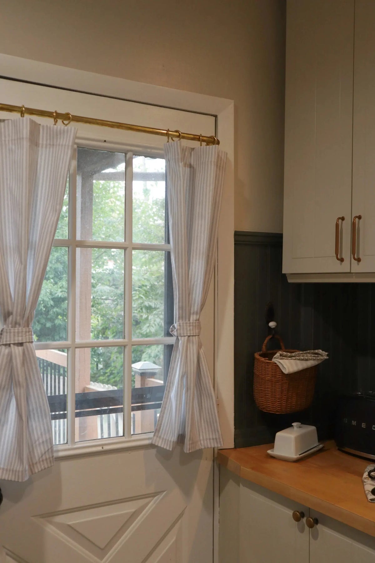 Unlacquered Brass Cafe Curtain Rod With Solid Brass Rings