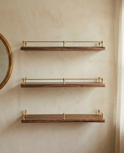 Solid Brass Gallery Rail for Kitchen Shelves & Mantels