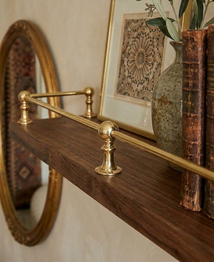 Solid Brass Gallery Rail for Kitchen Shelves & Mantels