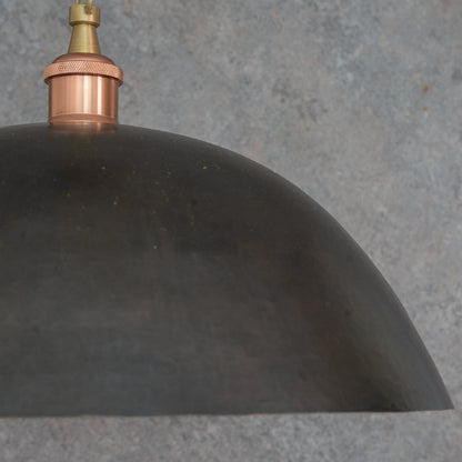 Vintage Oiled Brass Dome Pendant – Hand-Hammered Brass Interior Hanging Light