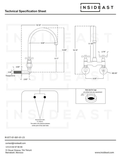 Wall Mount Bridge Faucet, Wall-Mount Sink Faucet, Wall Kitchen Faucet