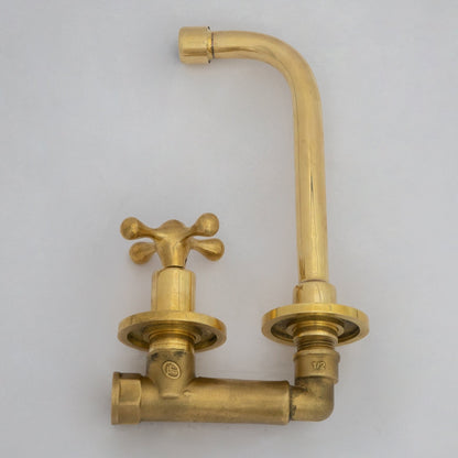 Wall Mount Cold Faucet, Unlacquered Brass Wall Mount Cold Water Tap