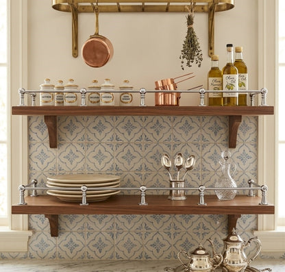 Solid Brass Gallery Rail in Polished Chrome Finish – Shelf Railing for Kitchen & Bath