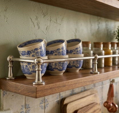 Solid Brass Gallery Rail in Polished Chrome Finish – Shelf Railing for Kitchen & Bath