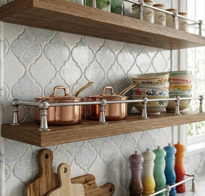 Solid Brass Gallery Rail in Polished Chrome Finish – Shelf Railing for Kitchen & Bath
