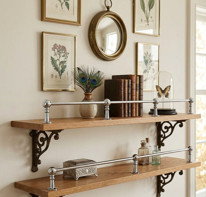 Solid Brass Gallery Rail in Polished Chrome Finish – Shelf Railing for Kitchen & Bath
